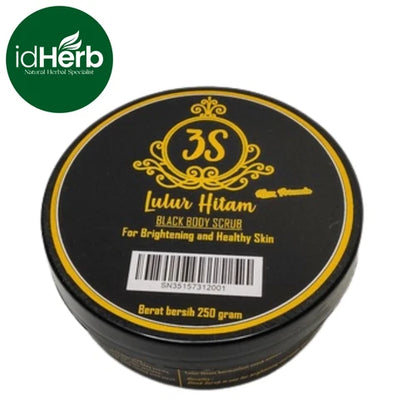 Original 3S Lulur Hitam Black Body Scrub For Brightening Acne and Healthy Skin